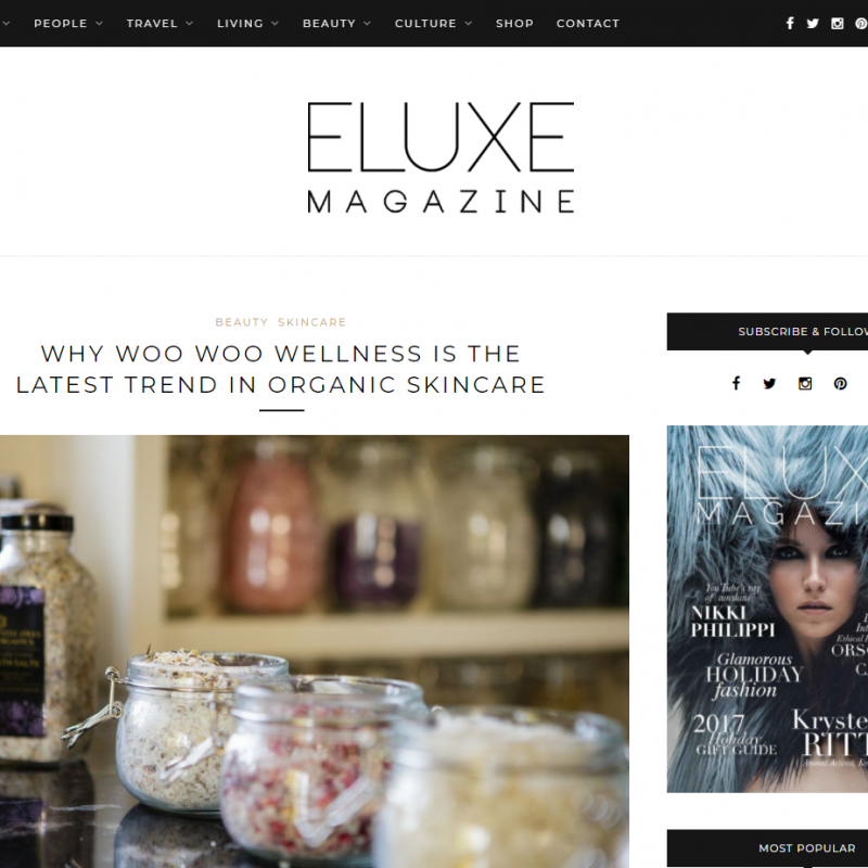 Eluxe Magazine features Crystal Hills Organics and Andrea Barone