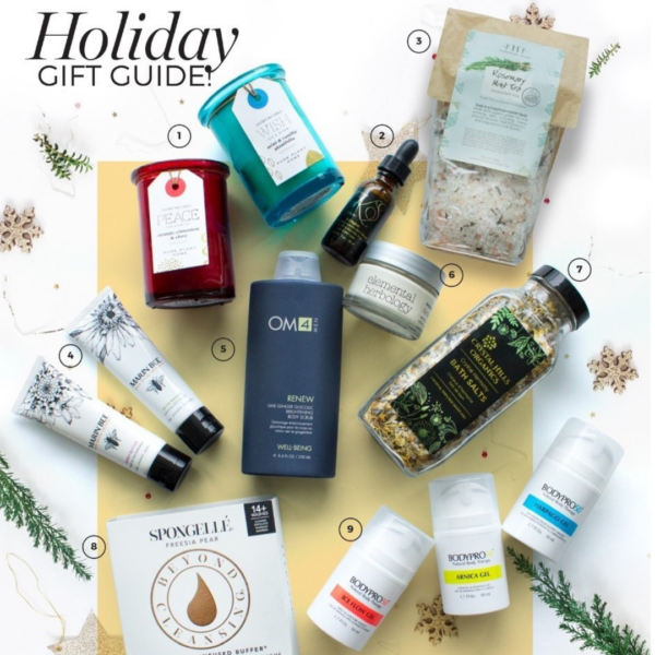 Holiday Gift Guide from Well Spa360 Magazine features Crystal Harmony Bath Salts from Crystal Hills Organics