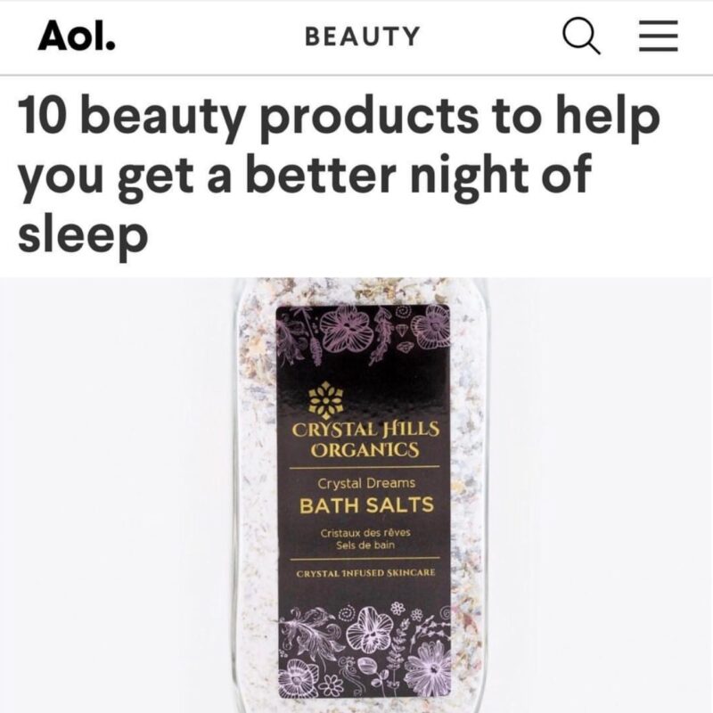 AOL features Crystal Hills Organics, Crystal Dreams Bath Salts