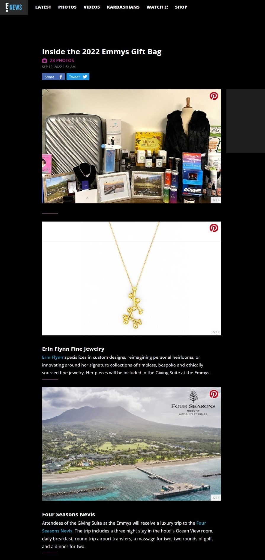 E!News features Crystal Hills Organics and Crystal Dreams